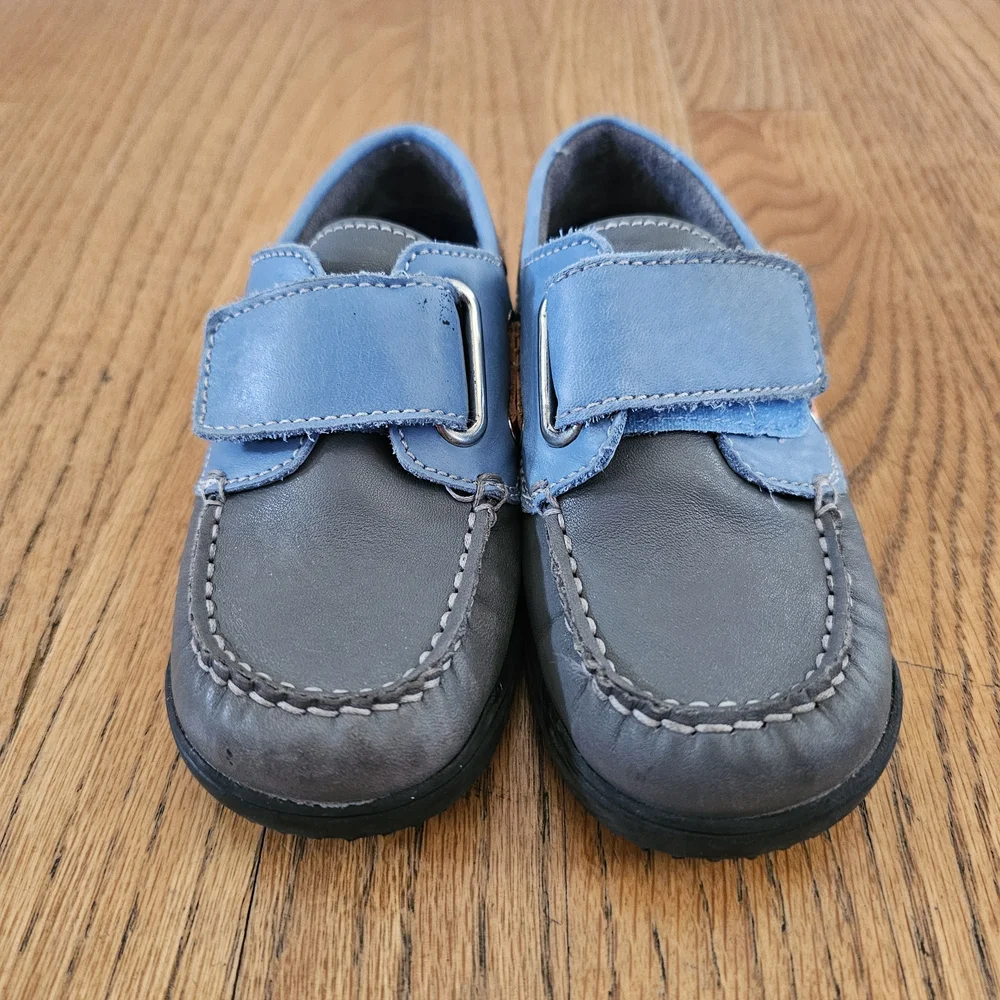 Naturino Blue and Gray Moccasins Boys Size 10/10.5 EU 27
